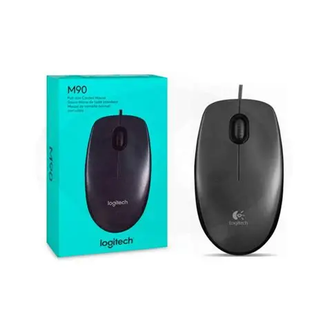 MOUSE OPTICO CONECCION USB TAMAÑO NORMAL NEGRO MODELO M90